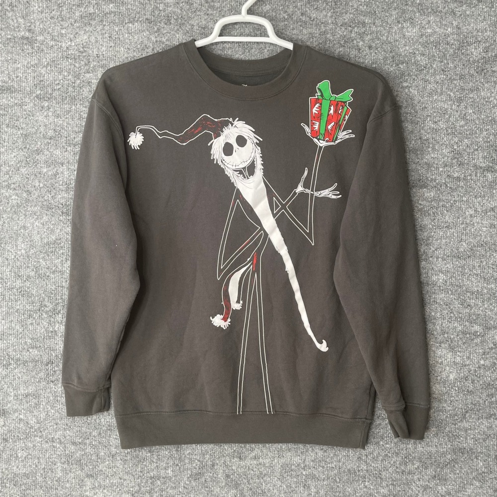 Disney Nightmare Before Christmas Jack Skellington Sweatshirt Gray Mens M 6756